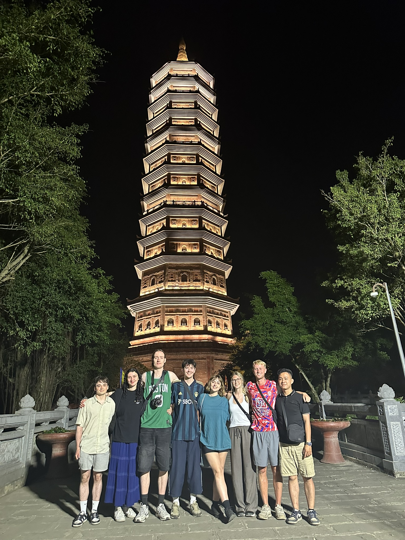 Quiet Arhat corridor with 500 stone statues